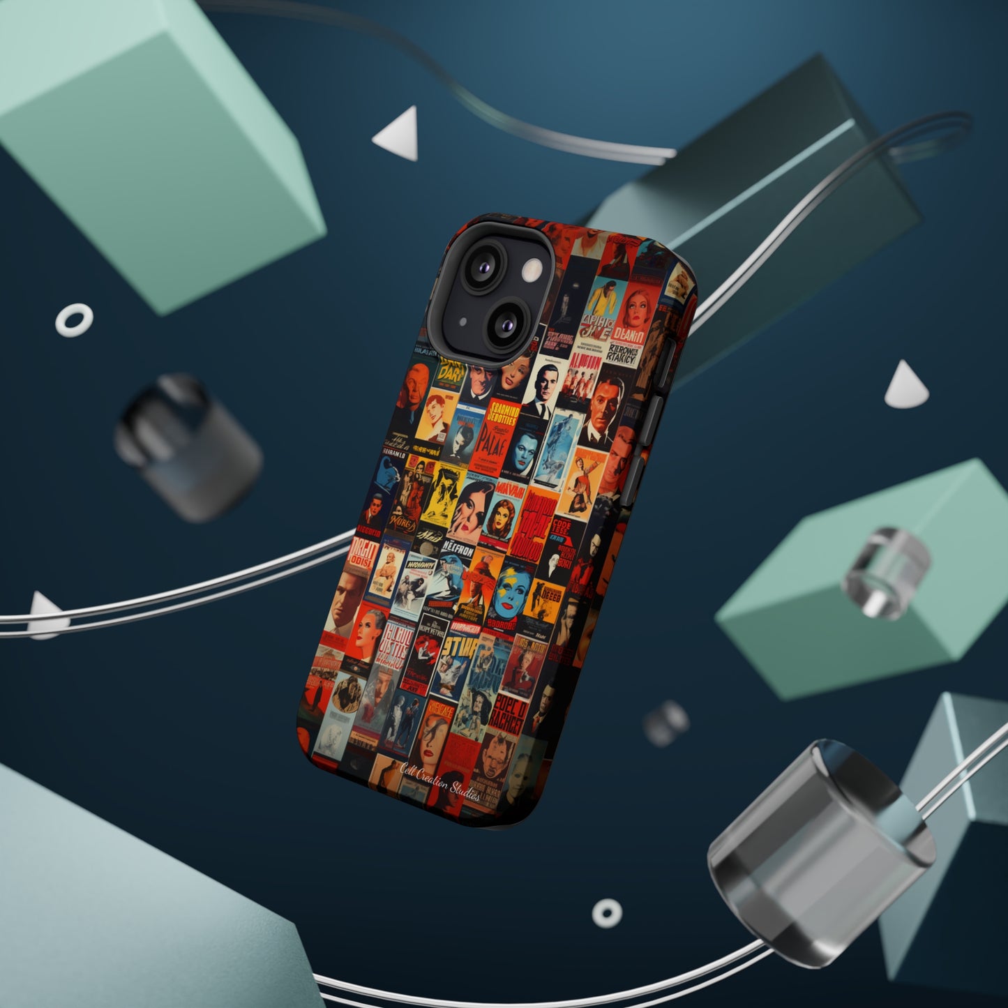 Introducing the "Vintage Movie Poster Collage" Cell Phone Case – Timeless Hollywood Charm -MagSafe Tough Cases