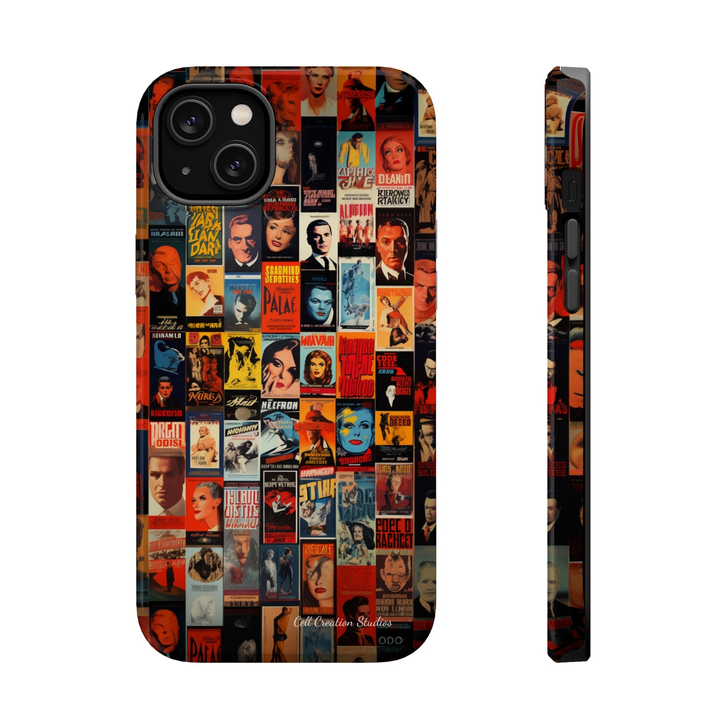 Introducing the "Vintage Movie Poster Collage" Cell Phone Case – Timeless Hollywood Charm -MagSafe Tough Cases