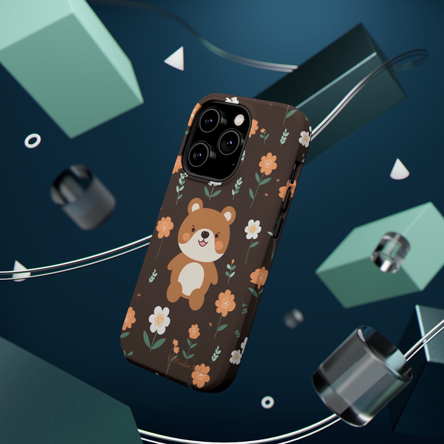 "Floral Bear Elegance" -MagSafe Tough Phone Cases