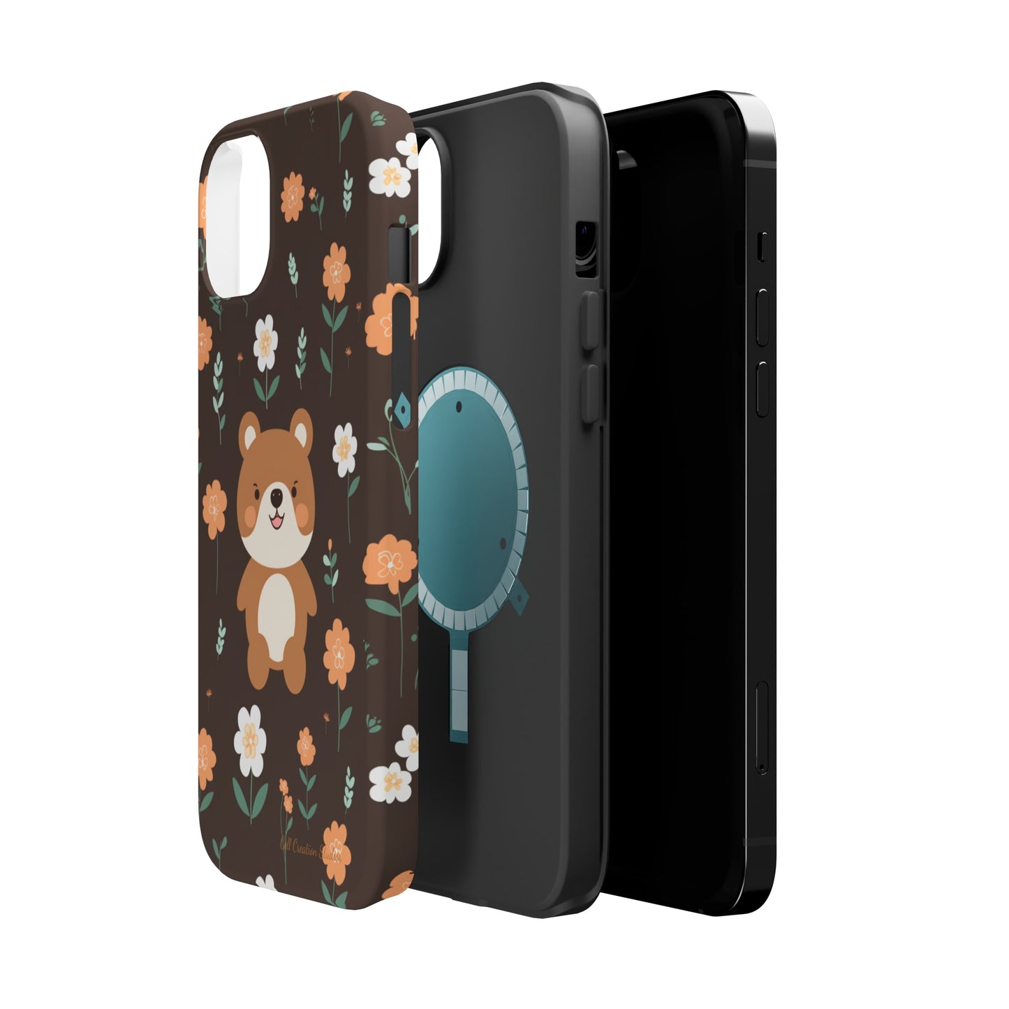 "Floral Bear Elegance" -MagSafe Tough Phone Cases