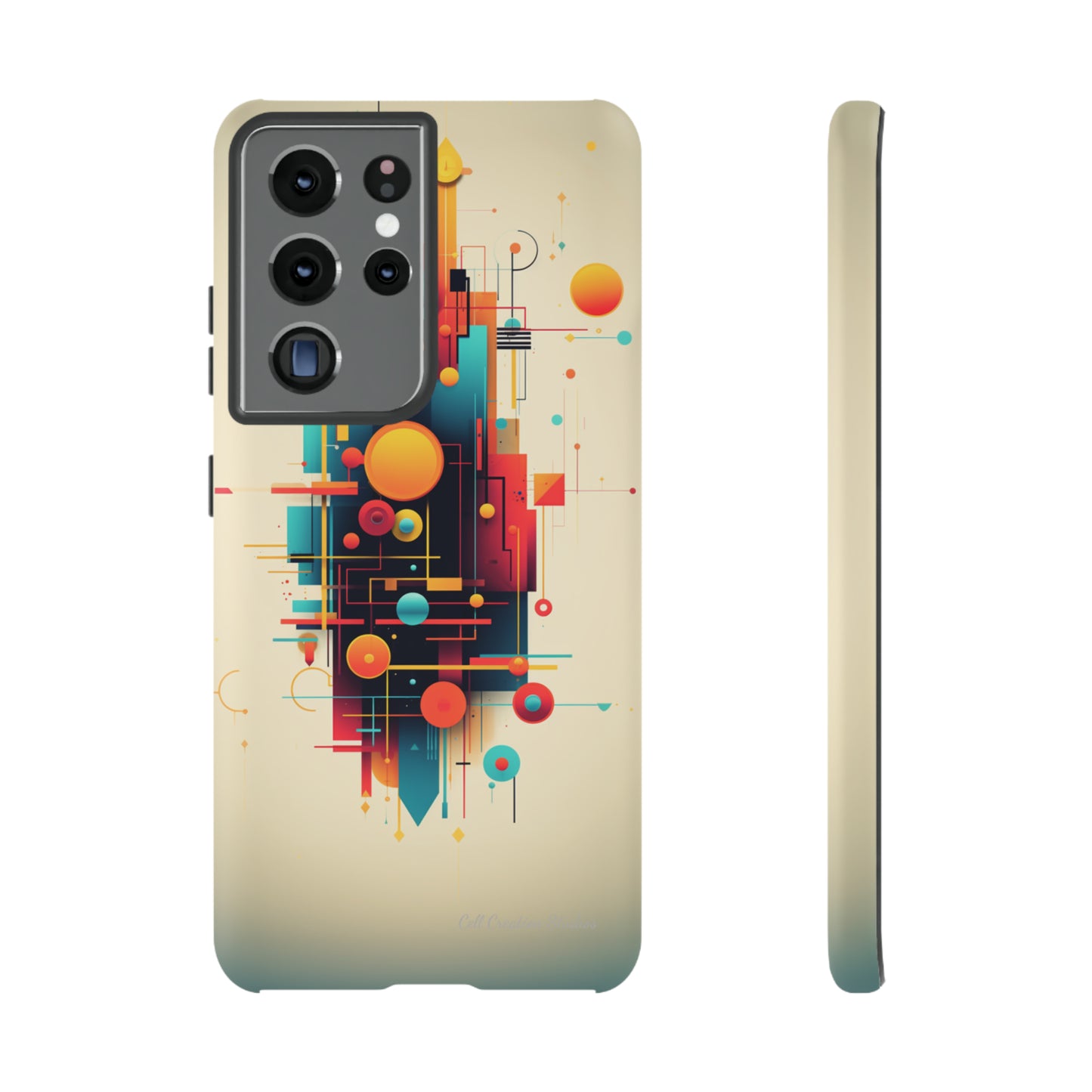 The "Colorful Geometric Pattern" Cell Phone Case- Elevate Your Phone's Look -Tough Cases