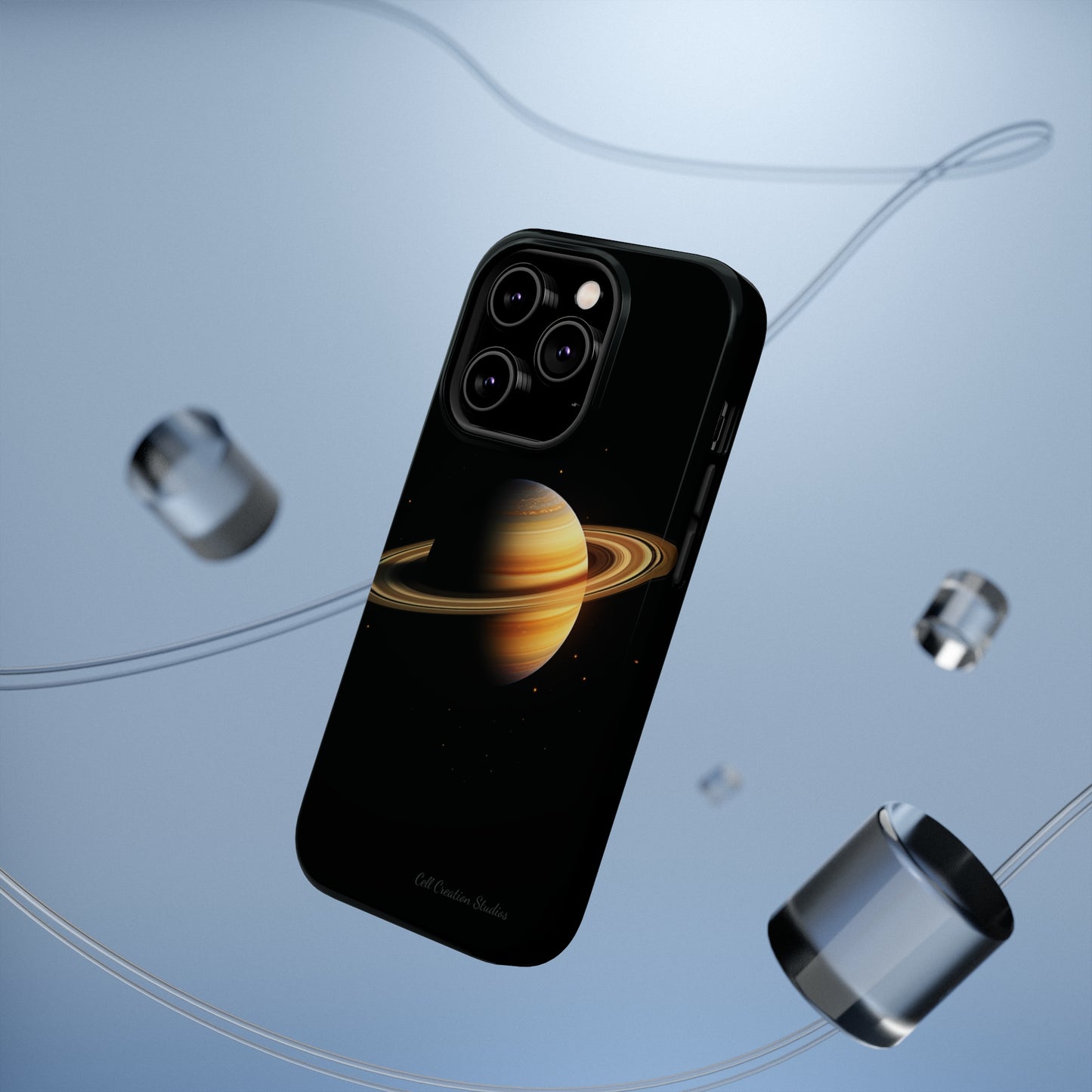 Introducing the "Saturn's Elegance" Cell Phone Case – A Cosmic Masterpiece -MagSafe Tough Cases