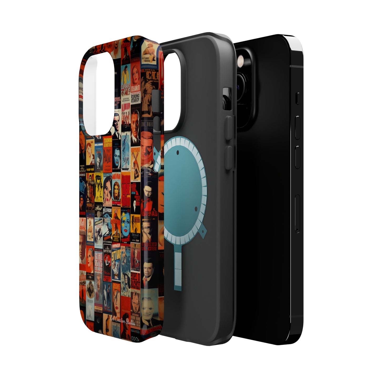 Introducing the "Vintage Movie Poster Collage" Cell Phone Case – Timeless Hollywood Charm -MagSafe Tough Cases