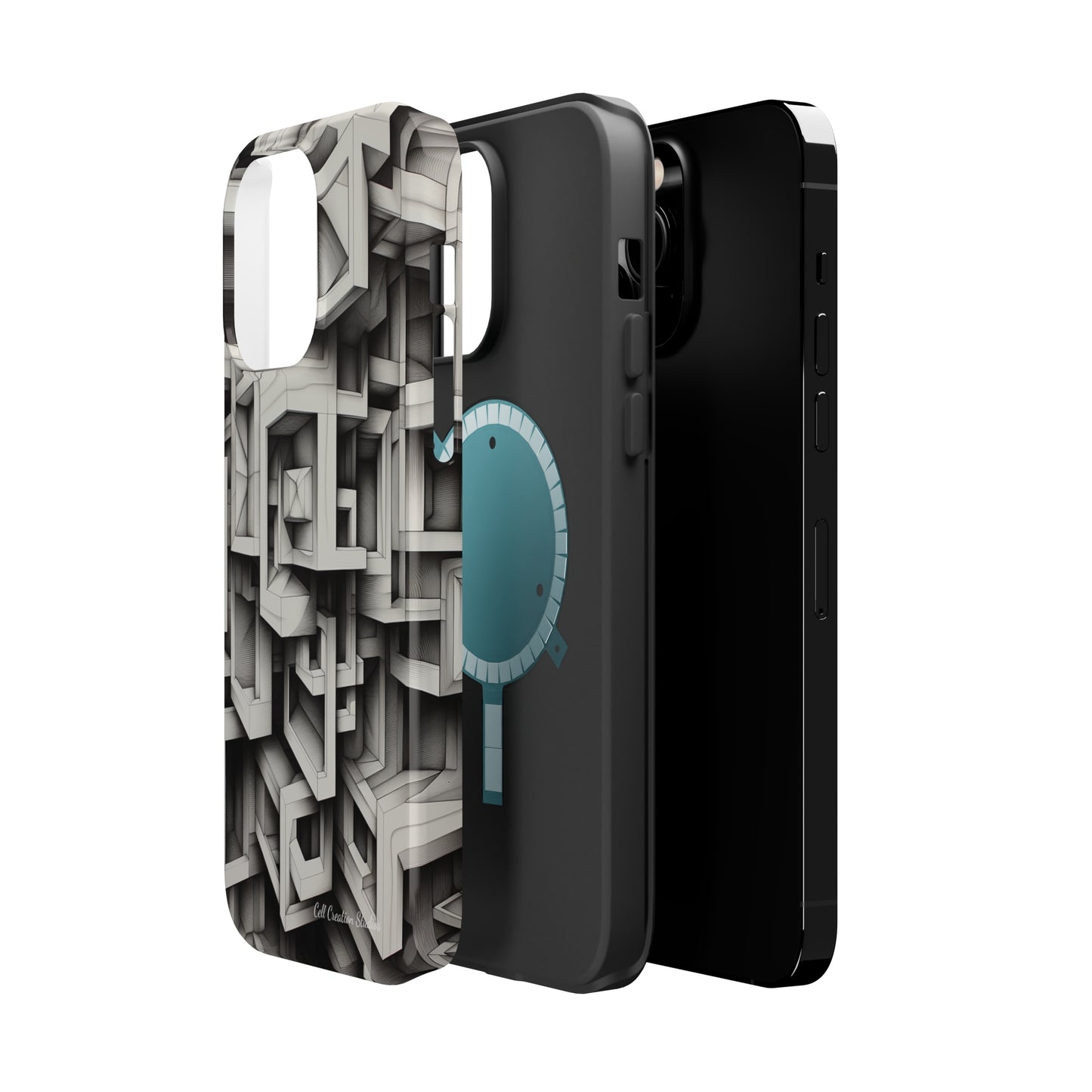 The "Geometric Right Angles" Cell Phone Case - Experience Sleek Simplicity -MagSafe Tough Cases