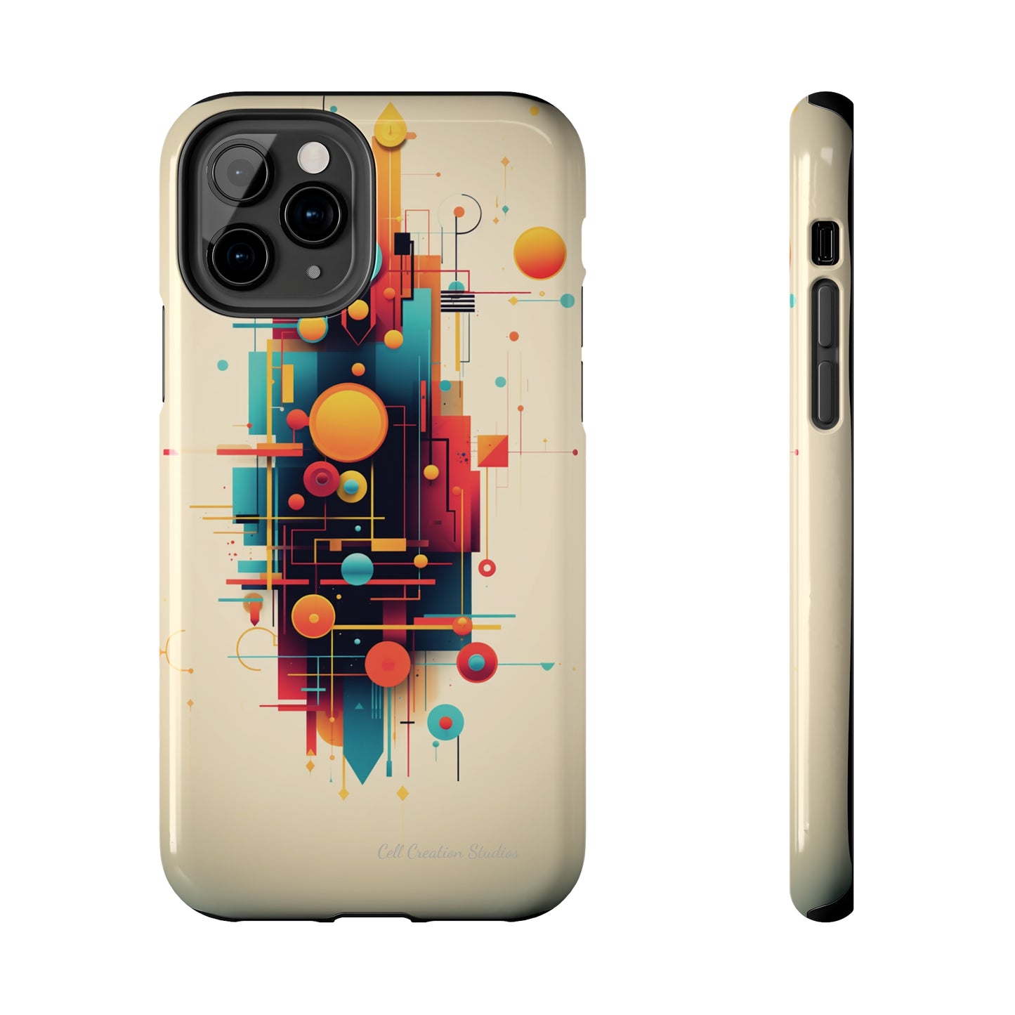 The "Colorful Geometric Pattern" Cell Phone Case- Elevate Your Phone's Look -Tough Phone Cases