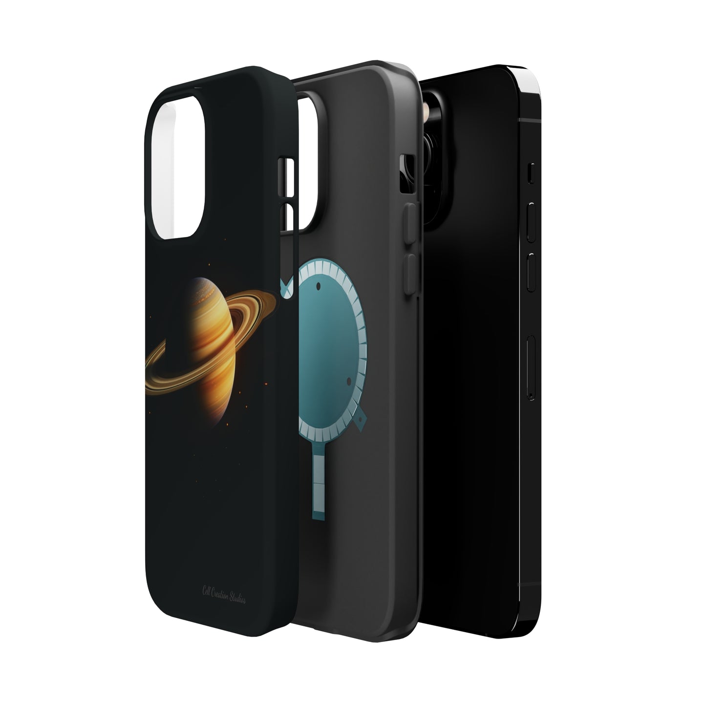 Introducing the "Saturn's Elegance" Cell Phone Case – A Cosmic Masterpiece -MagSafe Tough Cases