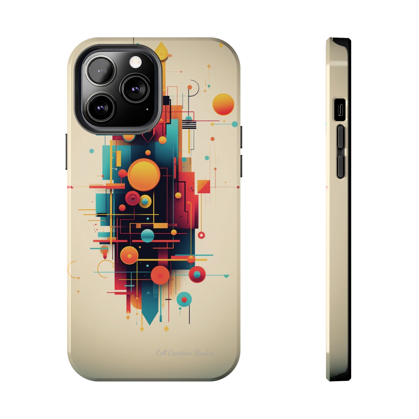 The "Colorful Geometric Pattern" Cell Phone Case- Elevate Your Phone's Look -Tough Phone Cases