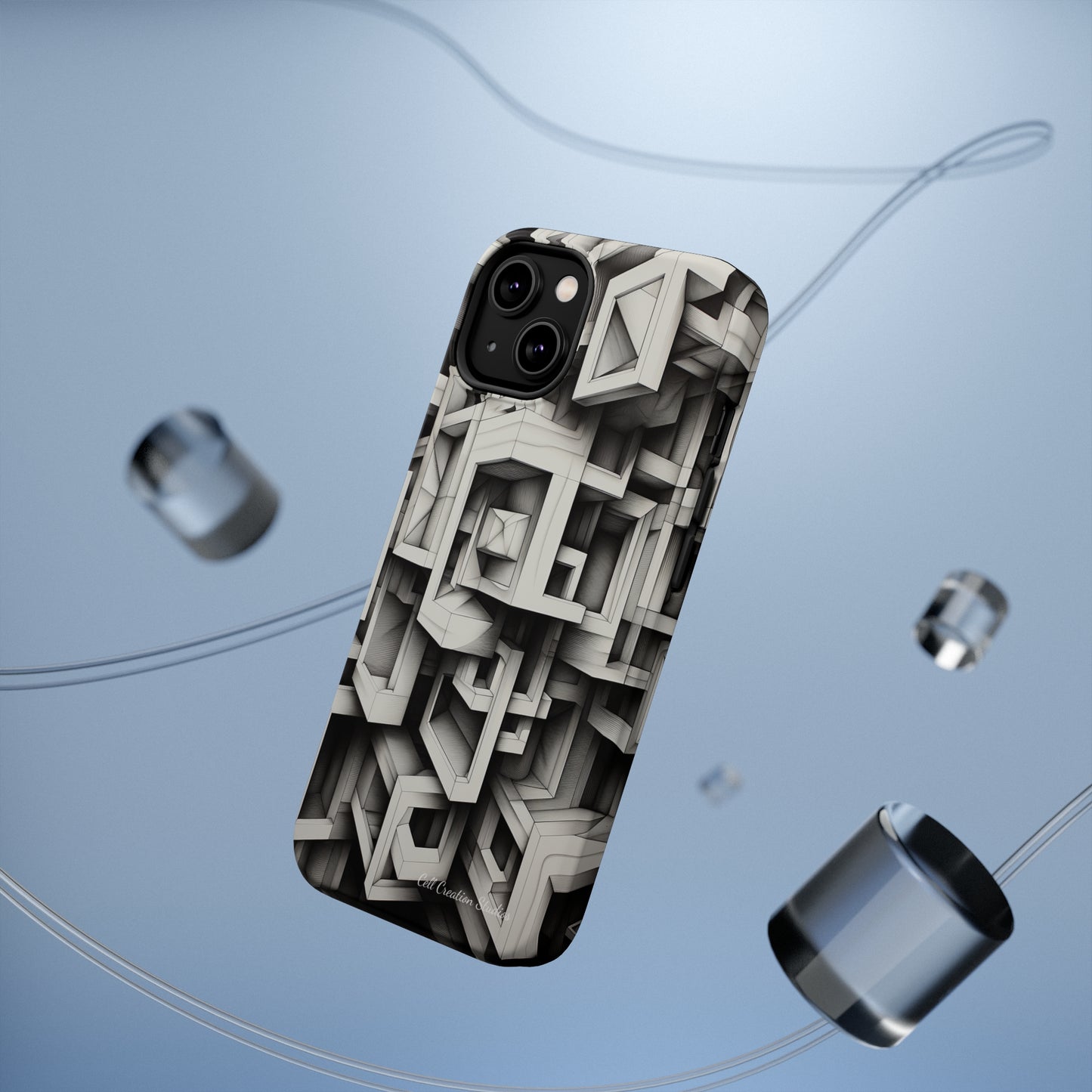 The "Geometric Right Angles" Cell Phone Case - Experience Sleek Simplicity -MagSafe Tough Cases