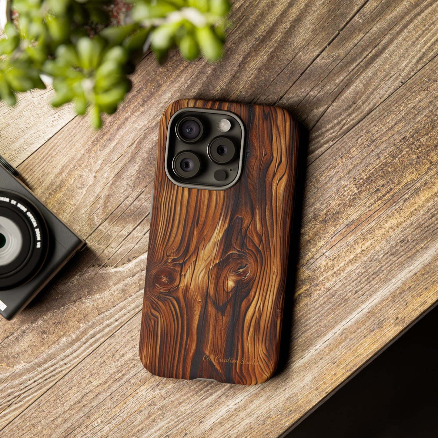 "Wood Grain Elegance" -Tough iPhone Cases