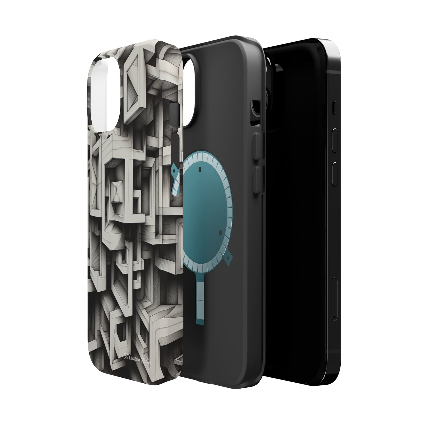 The "Geometric Right Angles" Cell Phone Case - Experience Sleek Simplicity -MagSafe Tough Cases
