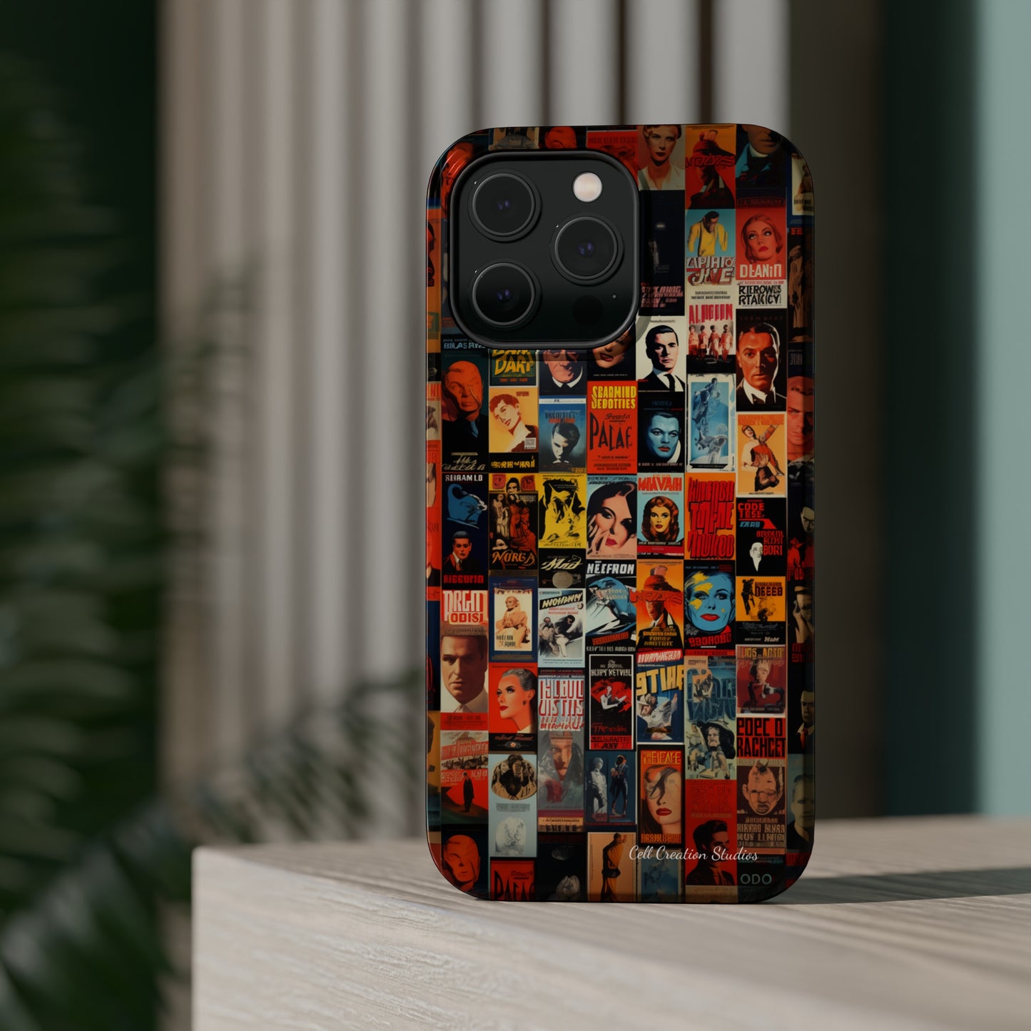 Introducing the "Vintage Movie Poster Collage" Cell Phone Case – Timeless Hollywood Charm -MagSafe Tough Cases