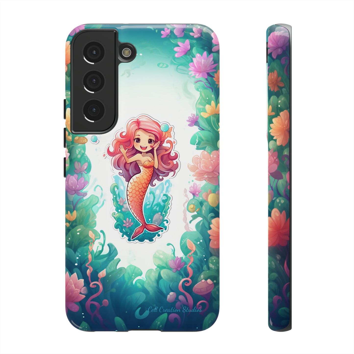 "Pink Seaflower Mermaid" -Tough Samsung Phone Cases