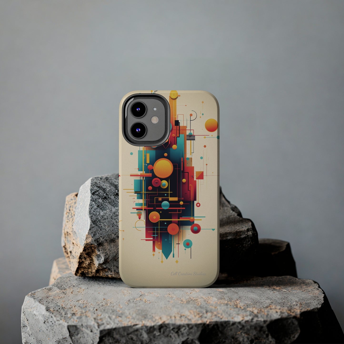 The "Colorful Geometric Pattern" Cell Phone Case- Elevate Your Phone's Look -Tough Phone Cases