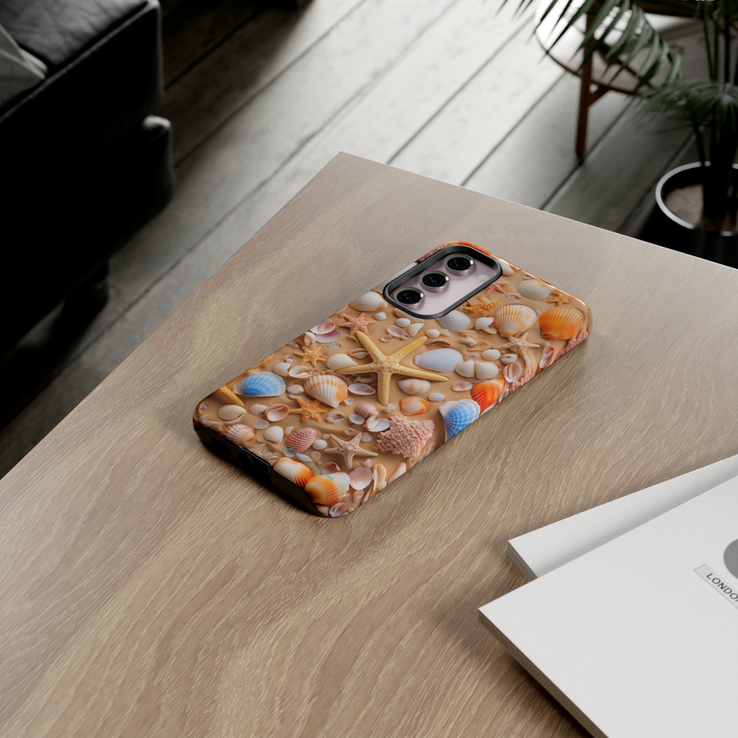 "Seaside Serenity Phone Case: Starfish and Seashells" -Tough Cases