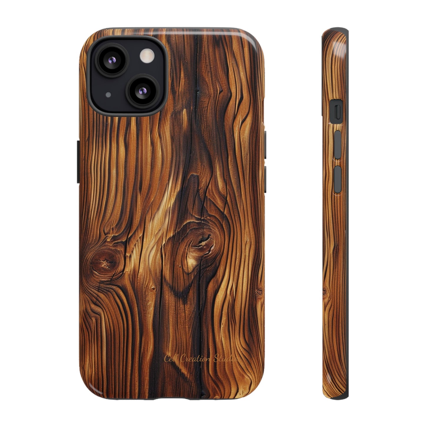 "Wood Grain Elegance" -Tough iPhone Cases