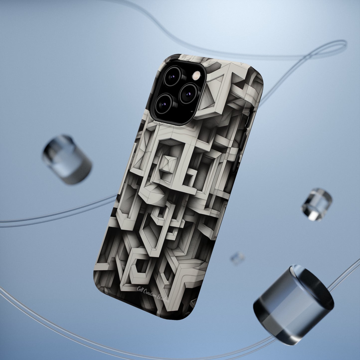 The "Geometric Right Angles" Cell Phone Case - Experience Sleek Simplicity -MagSafe Tough Cases