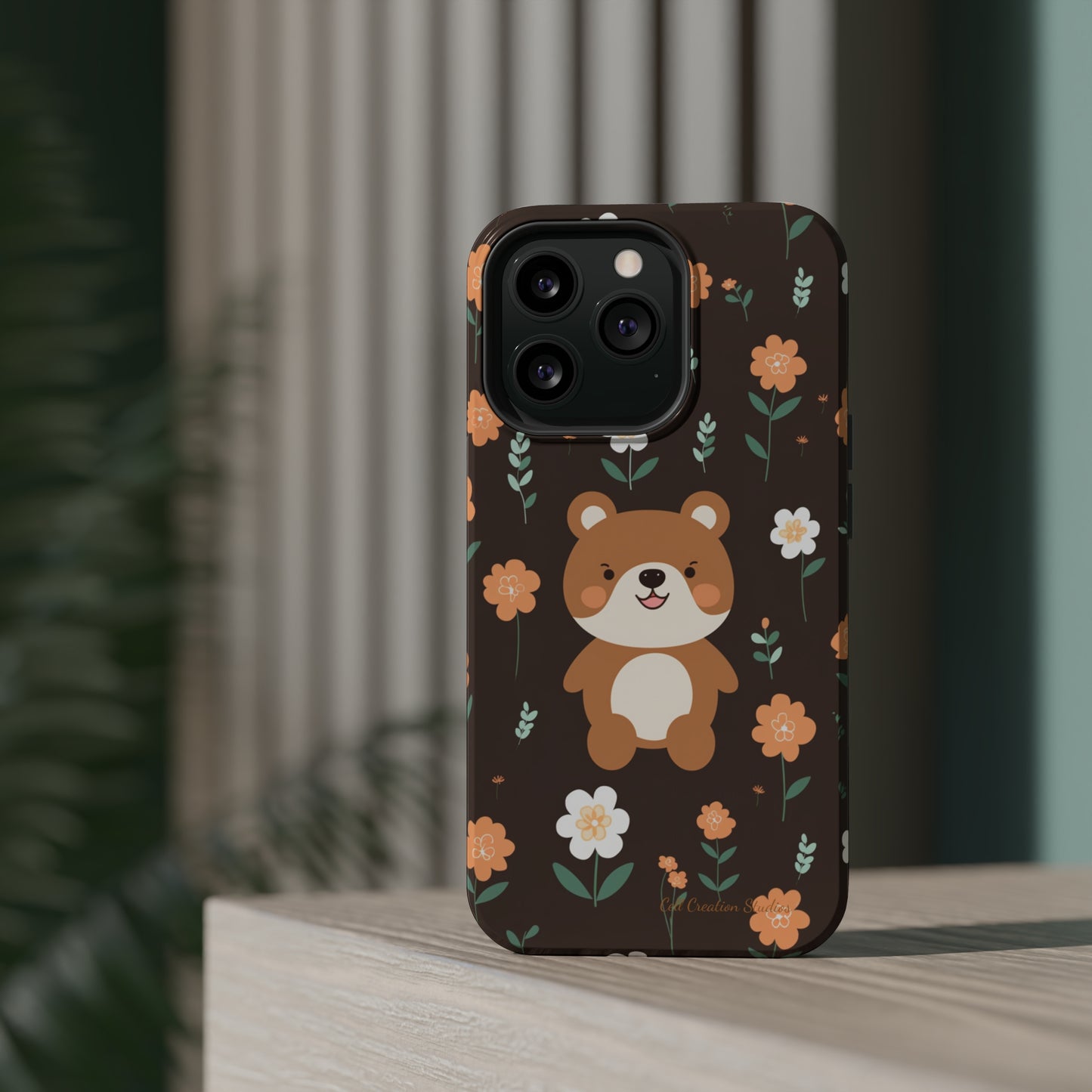 "Floral Bear Elegance" -MagSafe Tough Phone Cases