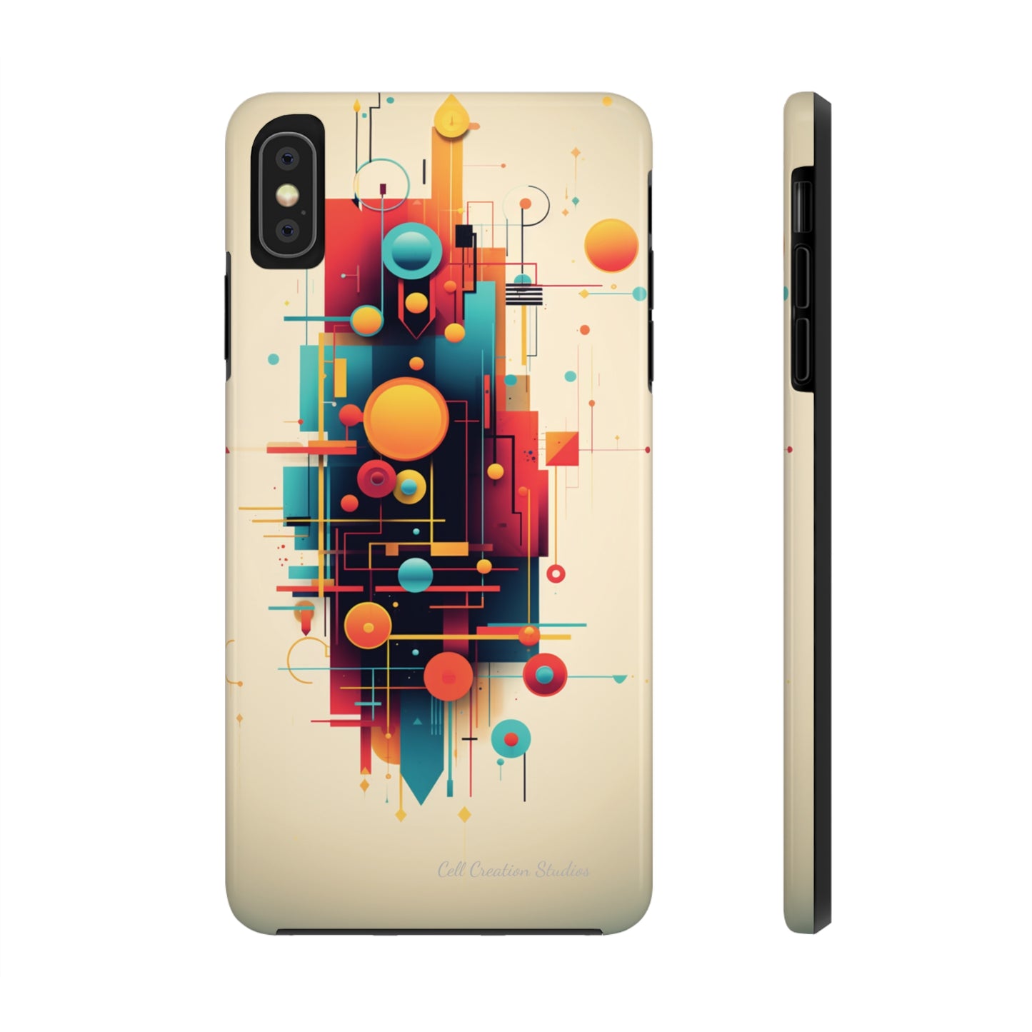 The "Colorful Geometric Pattern" Cell Phone Case- Elevate Your Phone's Look -Tough Phone Cases