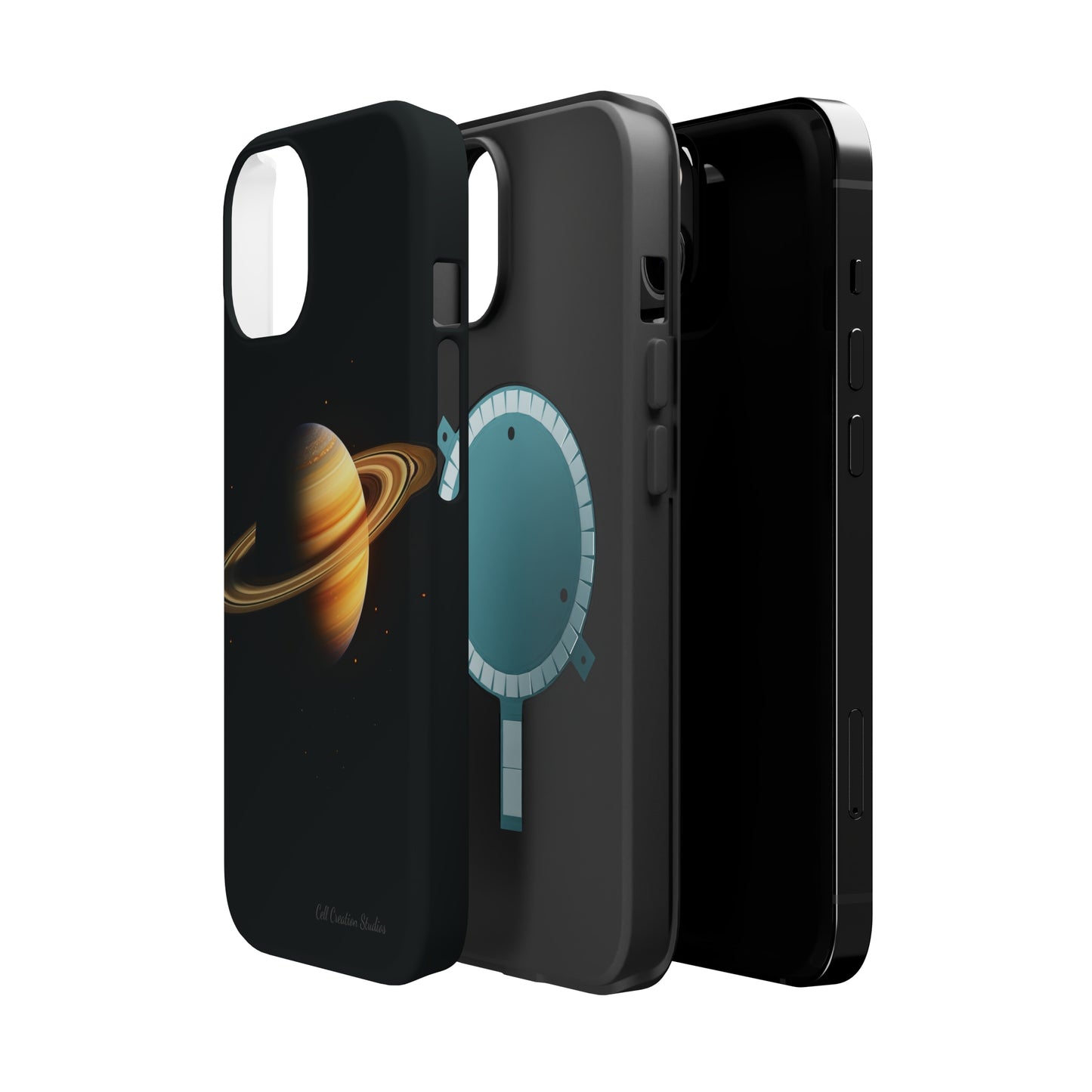 Introducing the "Saturn's Elegance" Cell Phone Case – A Cosmic Masterpiece -MagSafe Tough Cases
