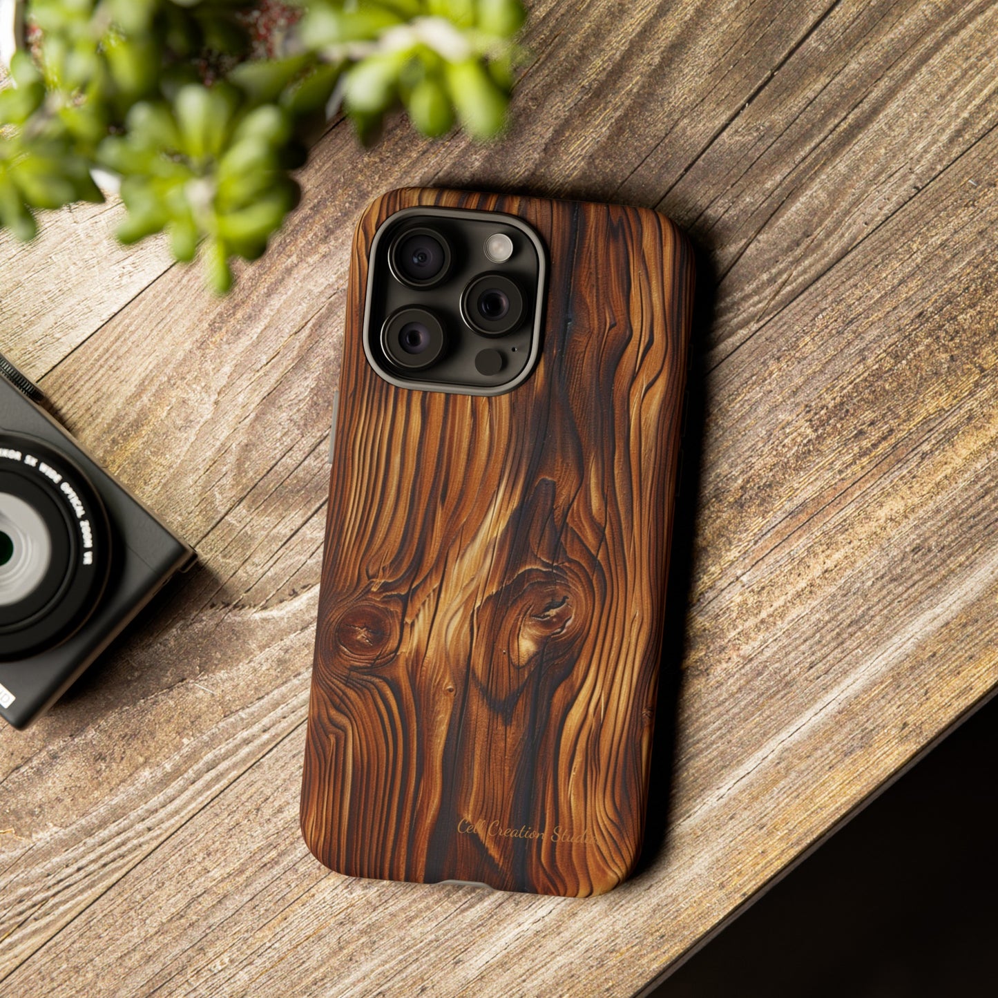 "Wood Grain Elegance" -Tough iPhone Cases