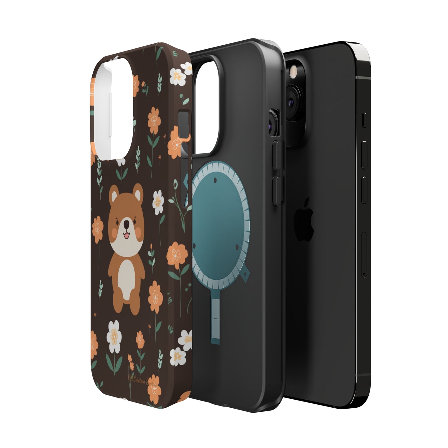 "Floral Bear Elegance" -MagSafe Tough Phone Cases