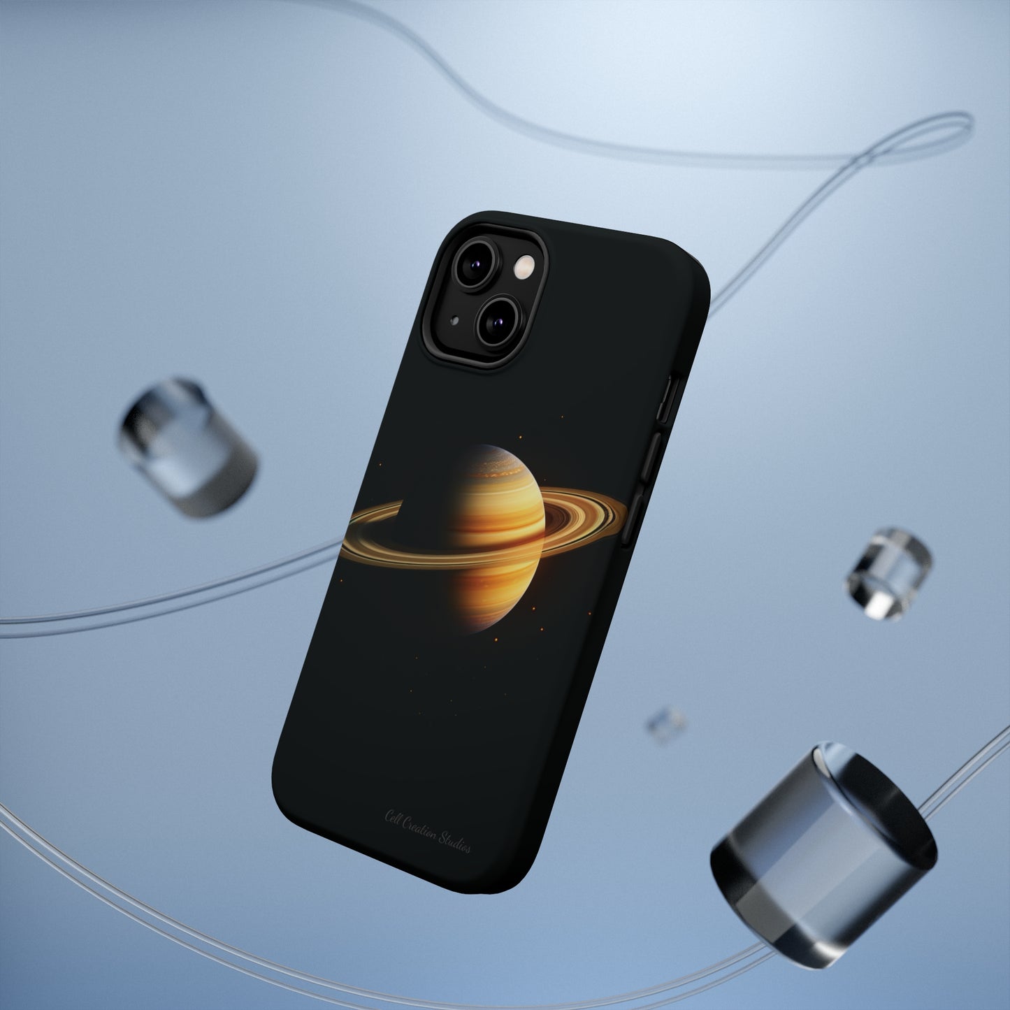 Introducing the "Saturn's Elegance" Cell Phone Case – A Cosmic Masterpiece -MagSafe Tough Cases