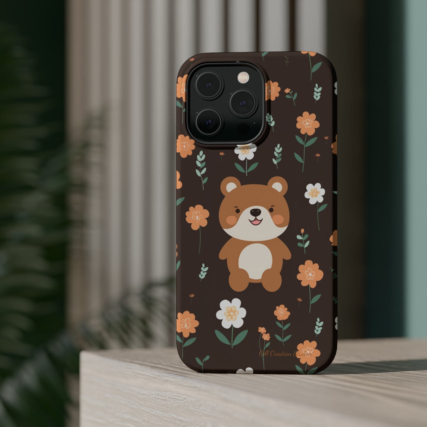 "Floral Bear Elegance" -MagSafe Tough Phone Cases