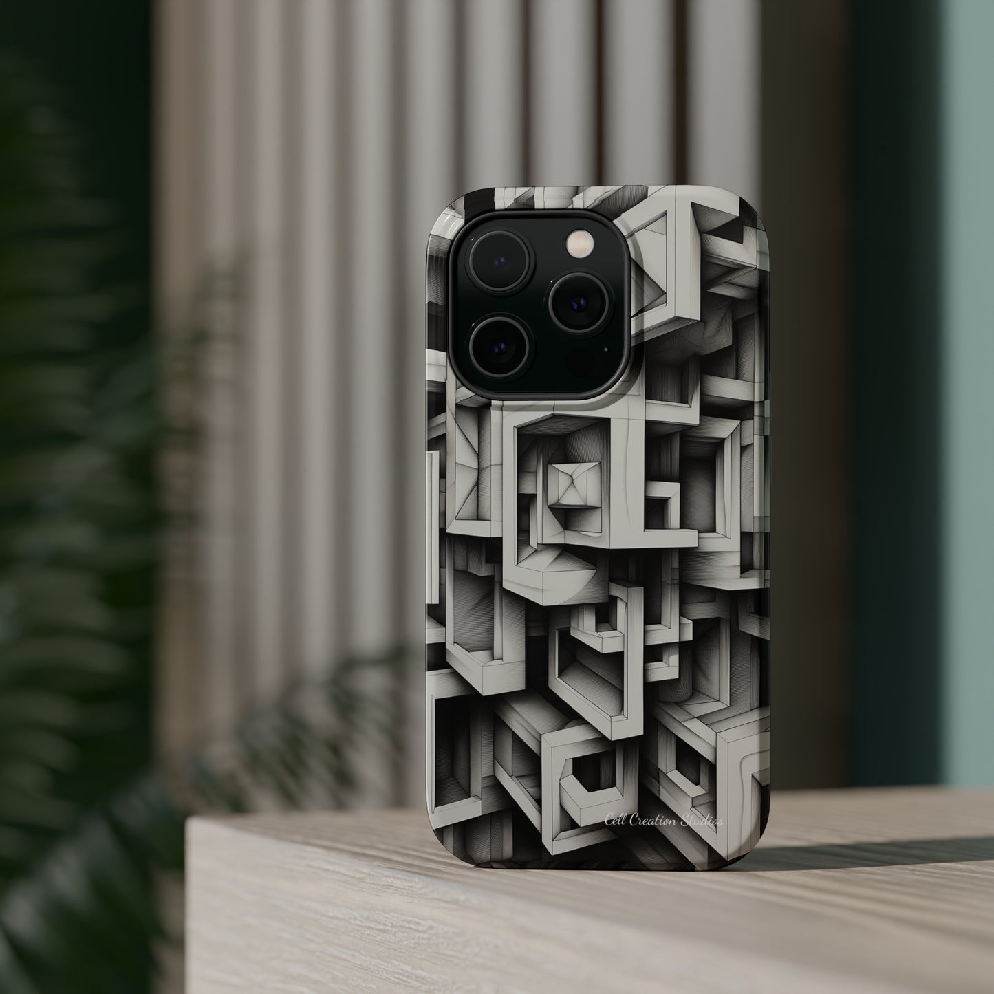The "Geometric Right Angles" Cell Phone Case - Experience Sleek Simplicity -MagSafe Tough Cases