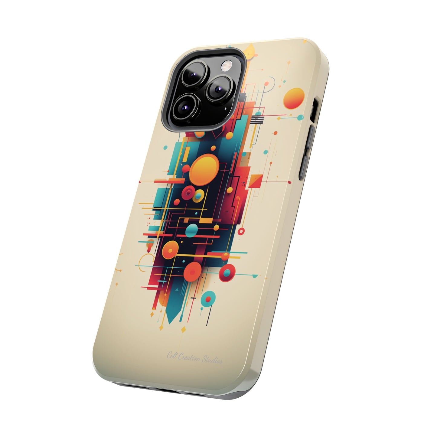 The "Colorful Geometric Pattern" Cell Phone Case- Elevate Your Phone's Look -Tough Phone Cases