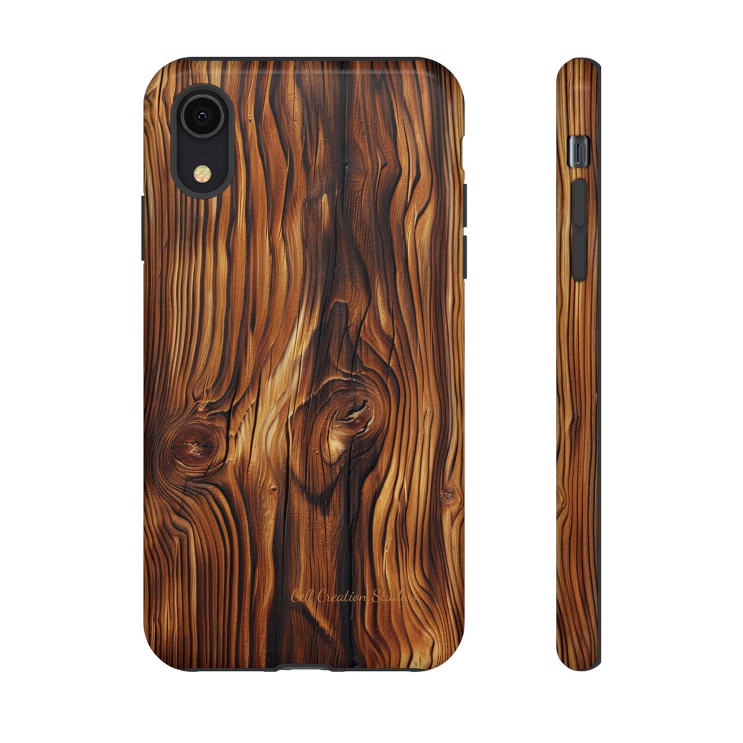 "Wood Grain Elegance" -Tough iPhone Cases