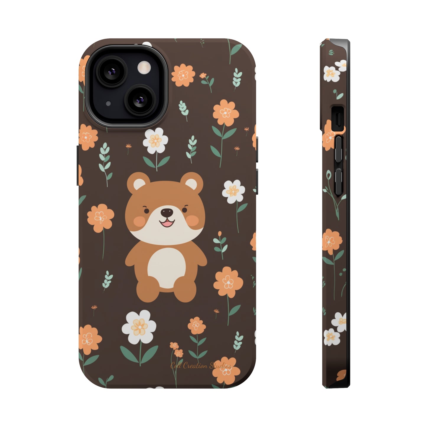 "Floral Bear Elegance" -MagSafe Tough Phone Cases