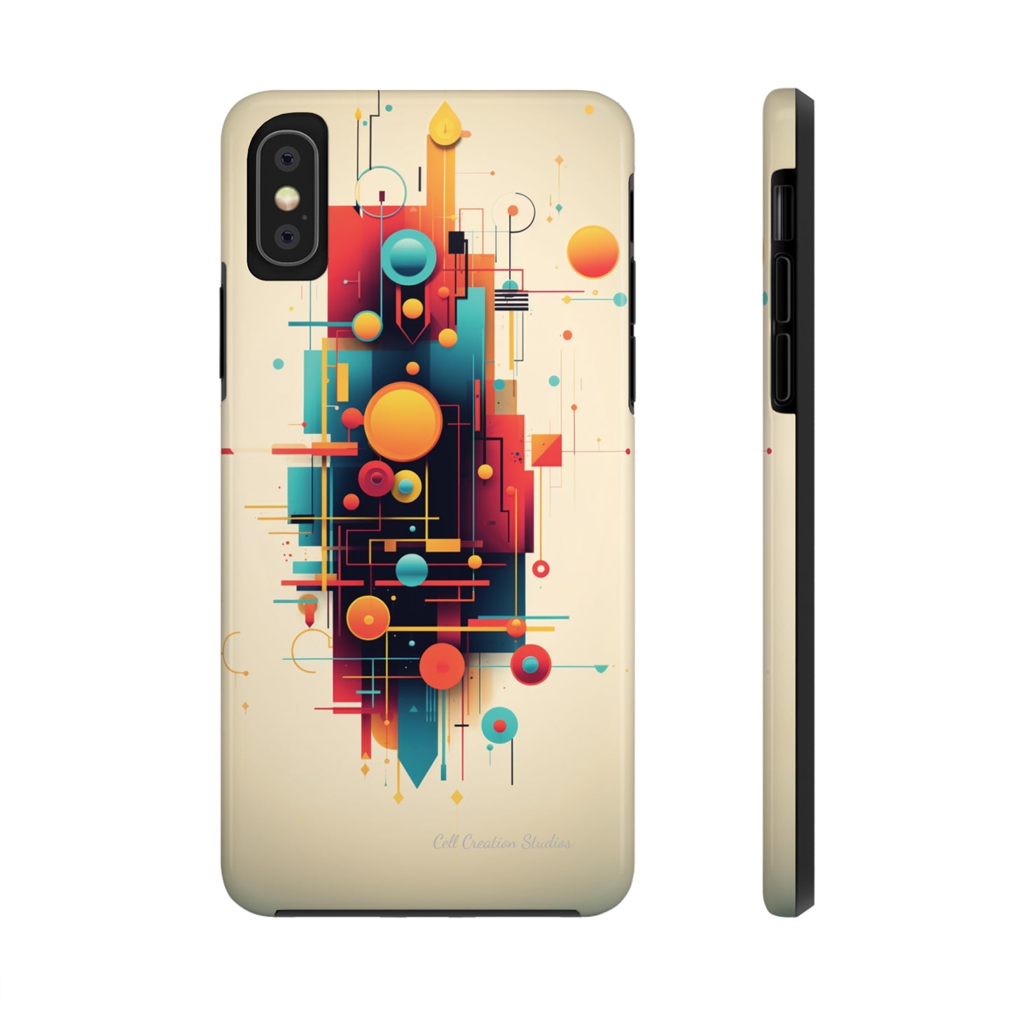 The "Colorful Geometric Pattern" Cell Phone Case- Elevate Your Phone's Look -Tough Phone Cases