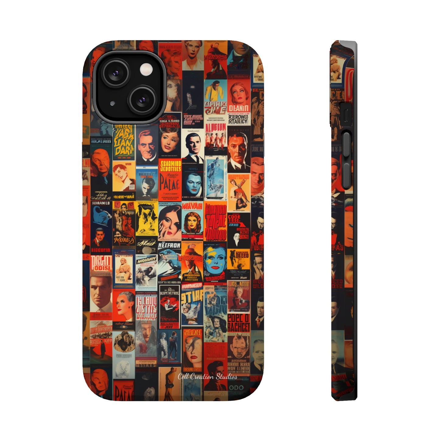 Introducing the "Vintage Movie Poster Collage" Cell Phone Case – Timeless Hollywood Charm -MagSafe Tough Cases