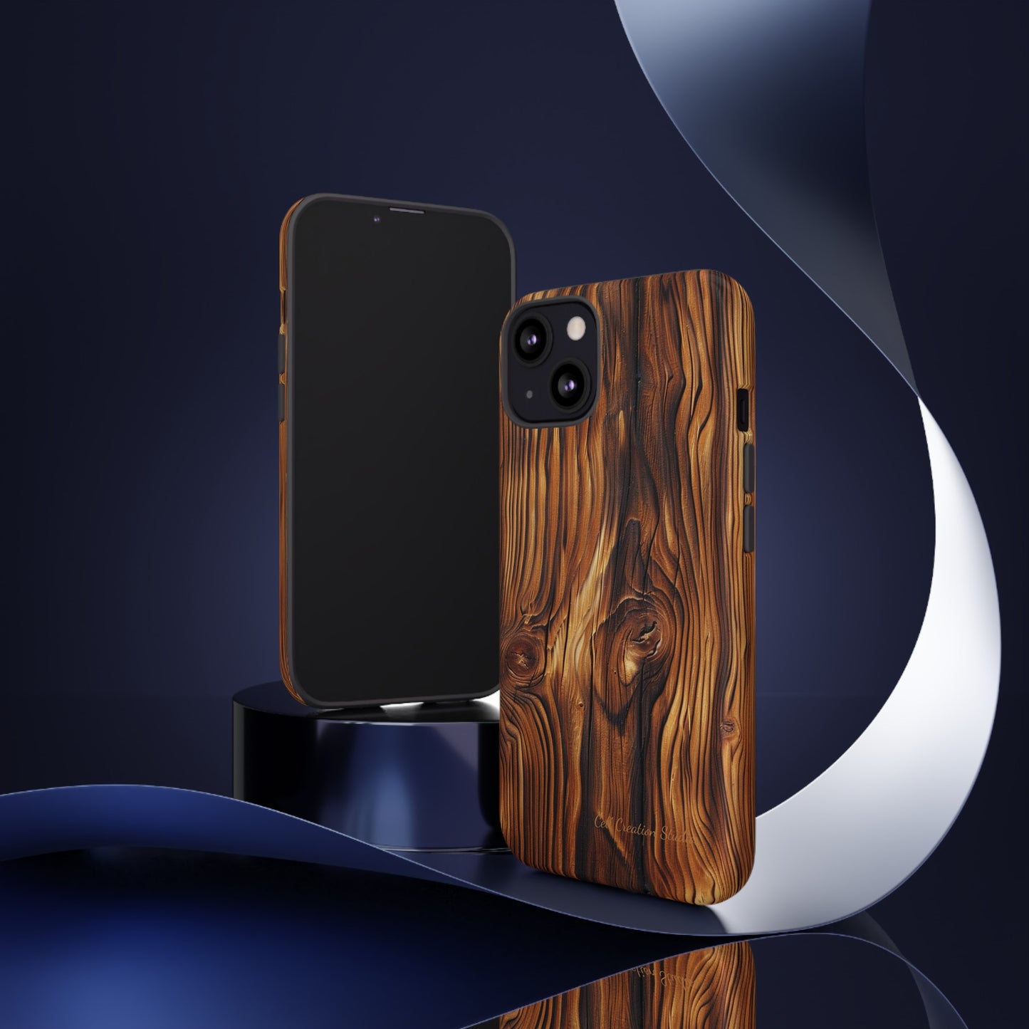 "Wood Grain Elegance" -Tough iPhone Cases
