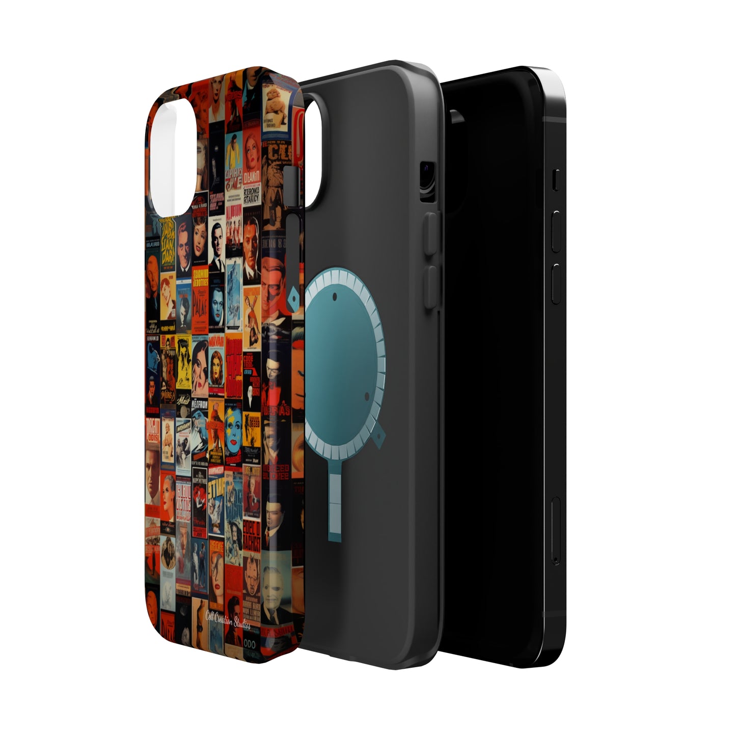 Introducing the "Vintage Movie Poster Collage" Cell Phone Case – Timeless Hollywood Charm -MagSafe Tough Cases