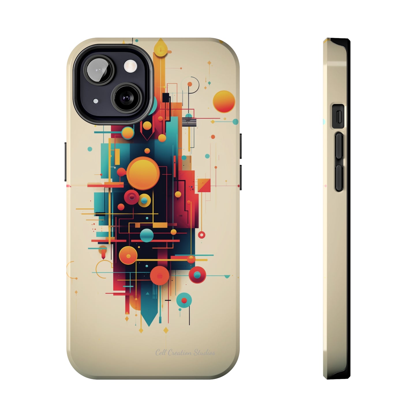 The "Colorful Geometric Pattern" Cell Phone Case- Elevate Your Phone's Look -Tough Phone Cases