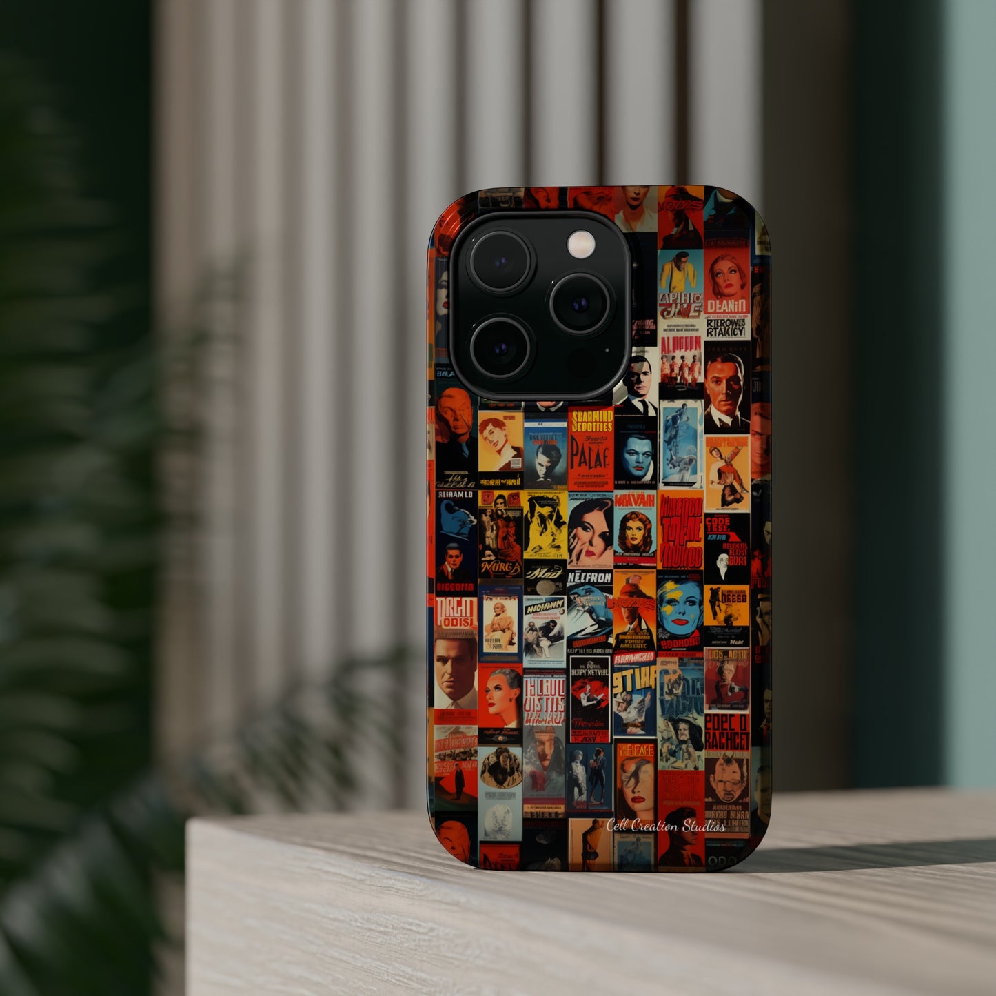 Introducing the "Vintage Movie Poster Collage" Cell Phone Case – Timeless Hollywood Charm -MagSafe Tough Cases