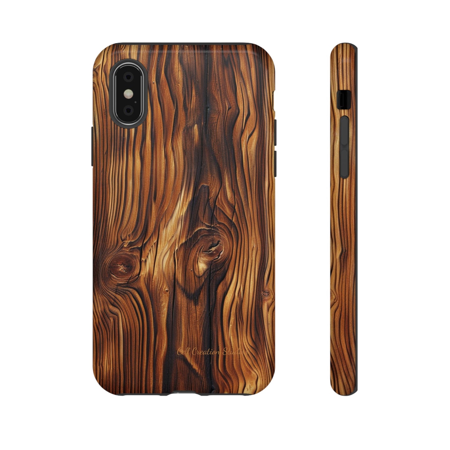 "Wood Grain Elegance" -Tough iPhone Cases