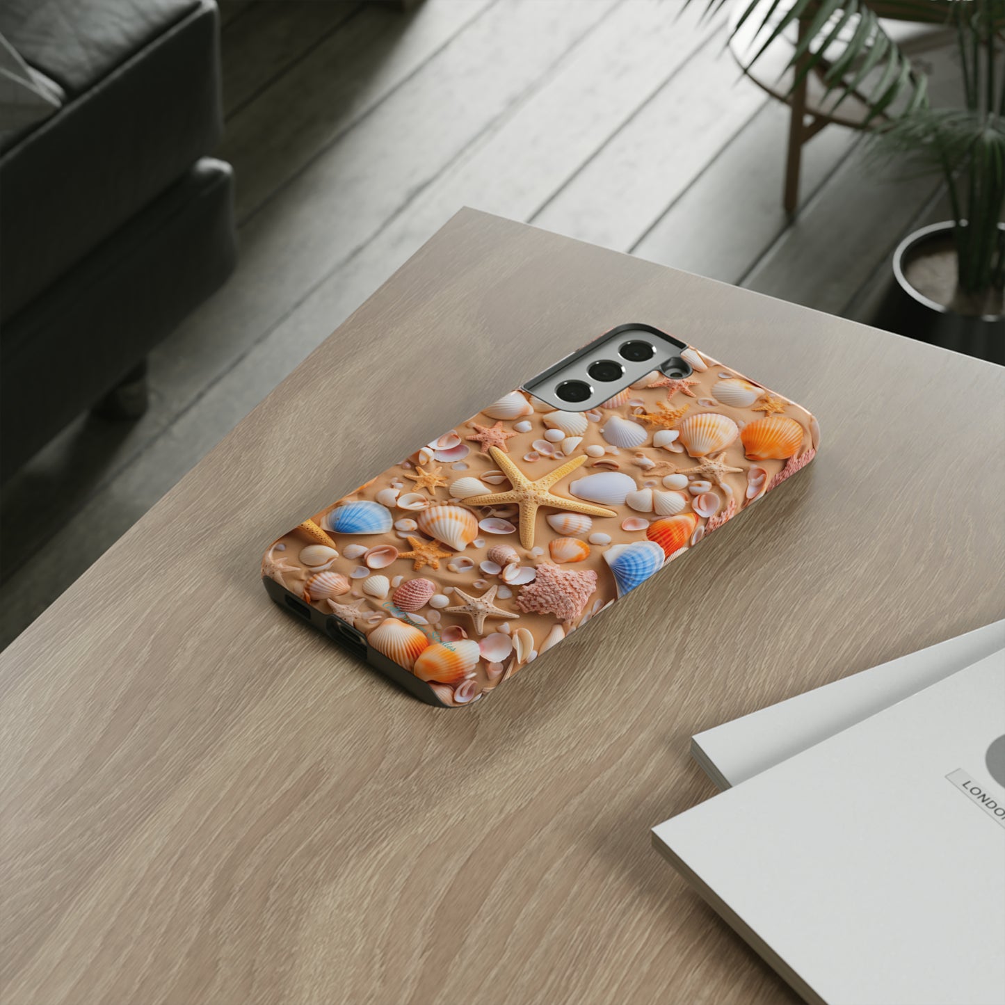 "Seaside Serenity Phone Case: Starfish and Seashells" -Tough Cases