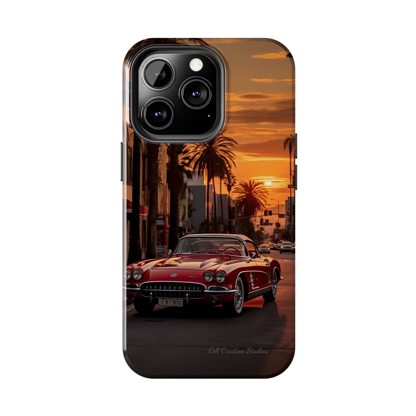 "Sunset Boulevard Classic Red Car" Cell Phone Case -Tough Phone Cases