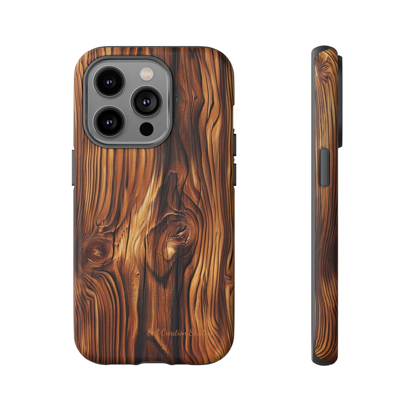 "Wood Grain Elegance" -Tough iPhone Cases