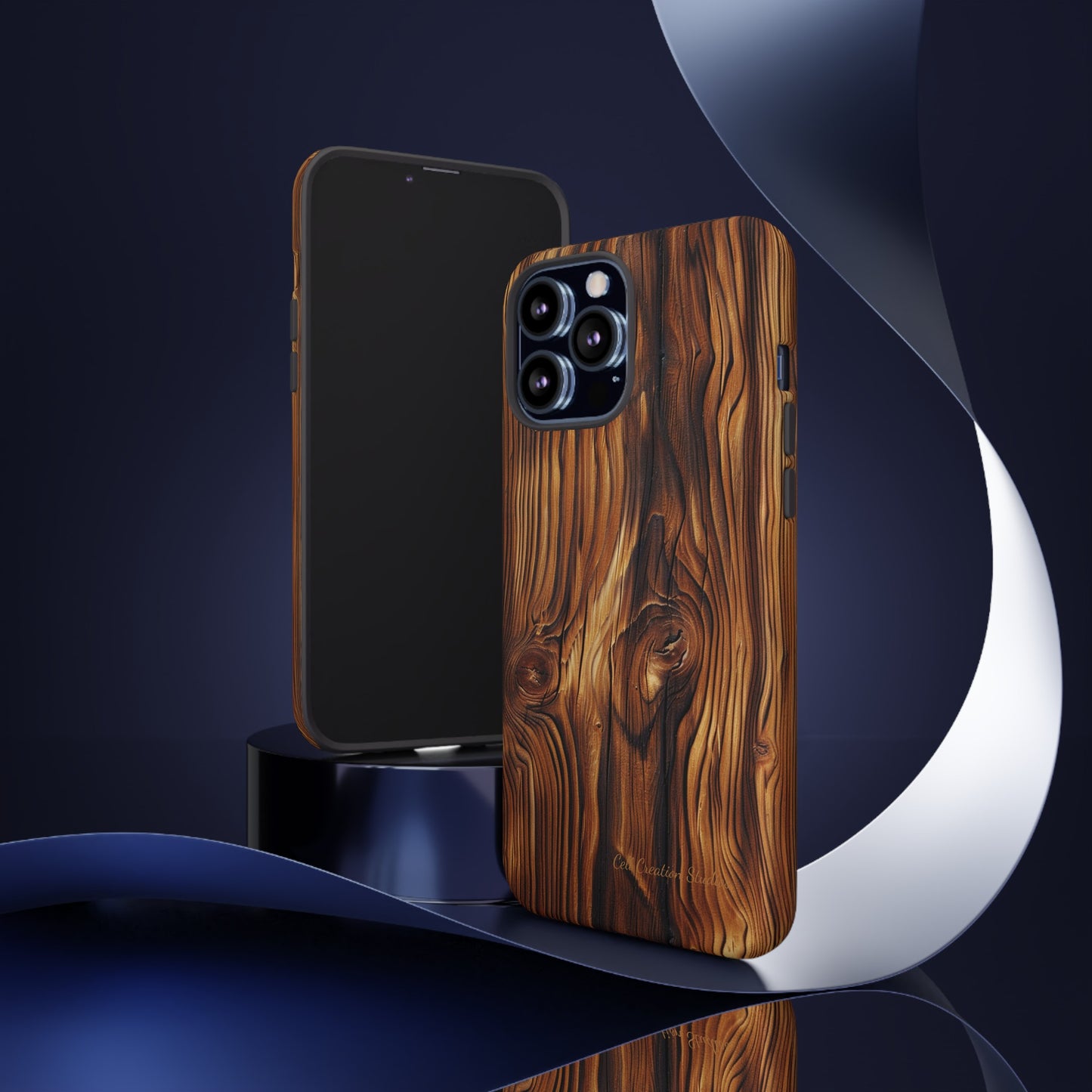 "Wood Grain Elegance" -Tough iPhone Cases