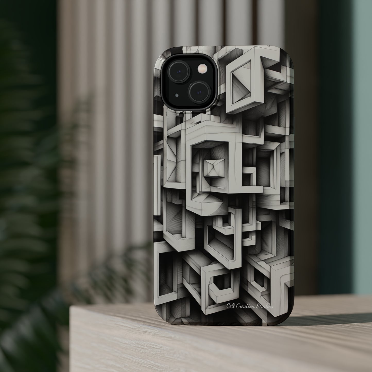 The "Geometric Right Angles" Cell Phone Case - Experience Sleek Simplicity -MagSafe Tough Cases