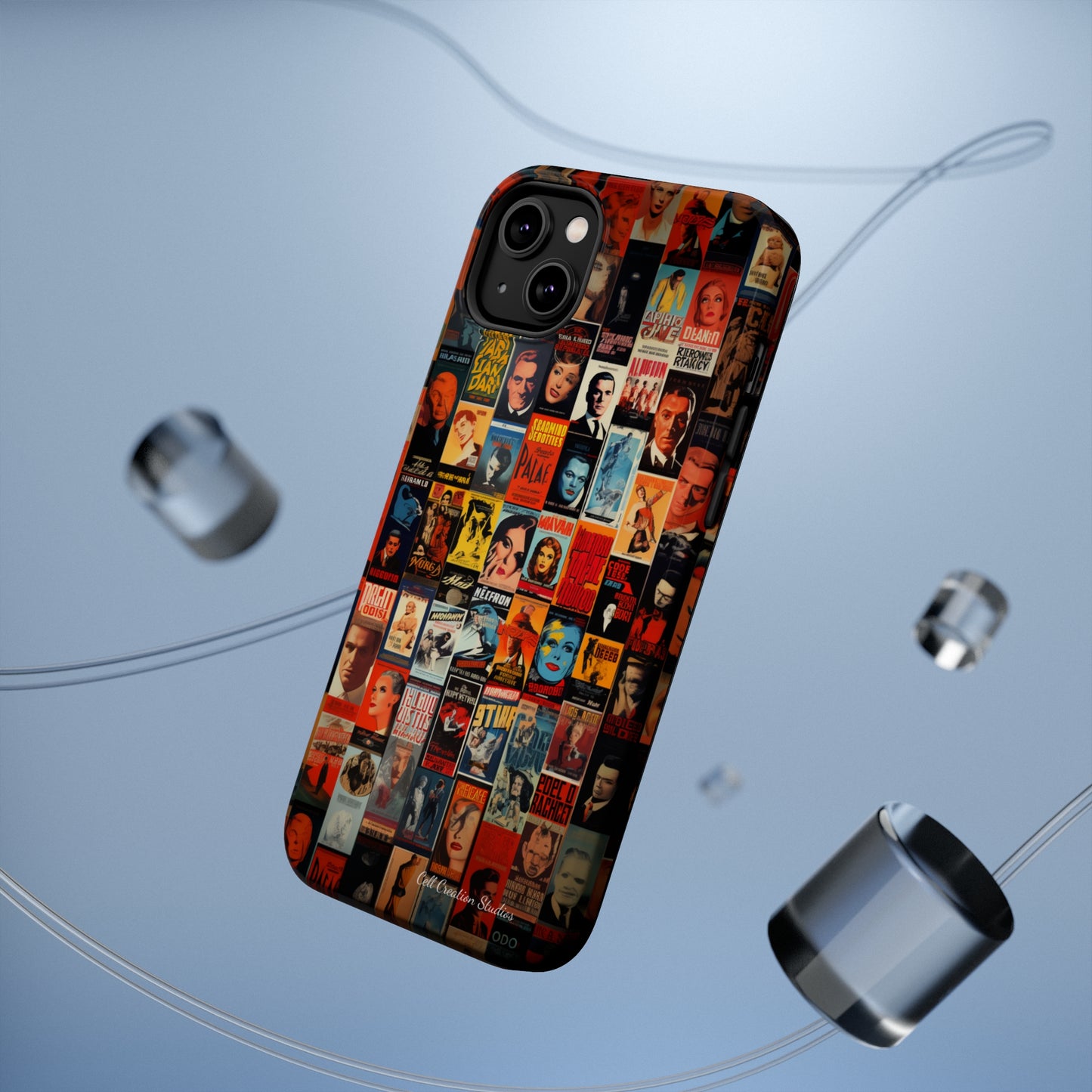 Introducing the "Vintage Movie Poster Collage" Cell Phone Case – Timeless Hollywood Charm -MagSafe Tough Cases