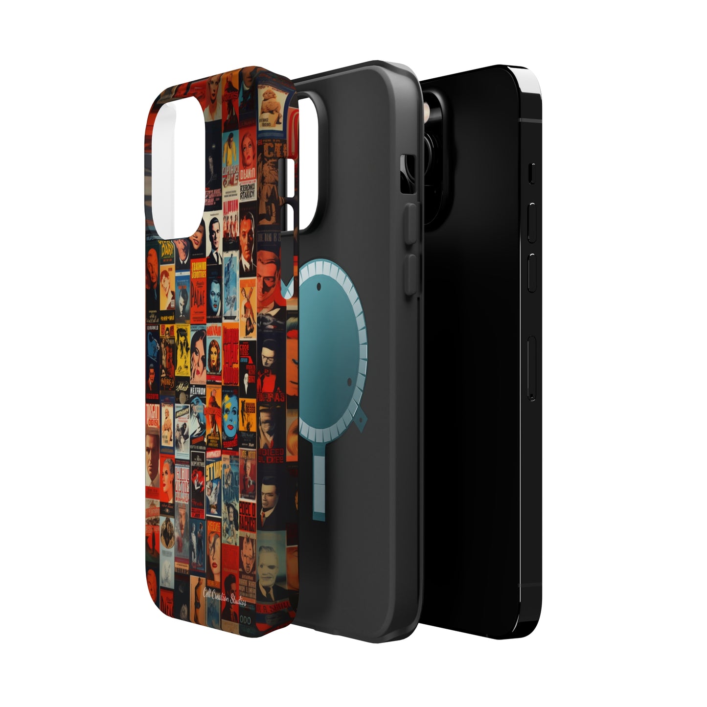Introducing the "Vintage Movie Poster Collage" Cell Phone Case – Timeless Hollywood Charm -MagSafe Tough Cases