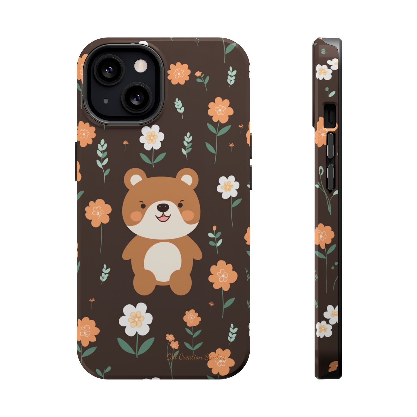 "Floral Bear Elegance" -MagSafe Tough Phone Cases