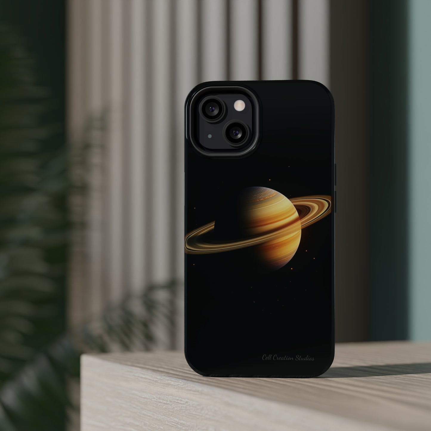 Introducing the "Saturn's Elegance" Cell Phone Case – A Cosmic Masterpiece -MagSafe Tough Cases