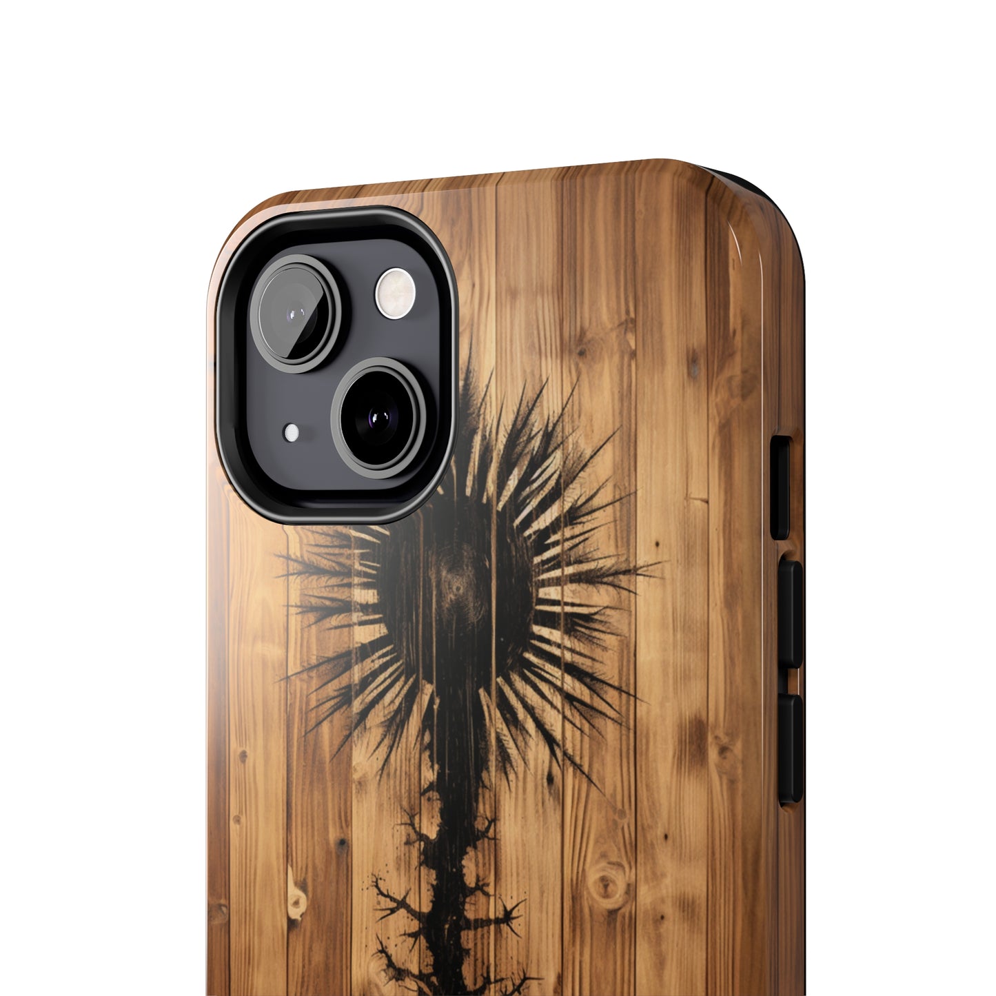 "Desert Plant on Wood Themed Phone Case: Embrace Nature's Beauty"-Tough Phone Cases