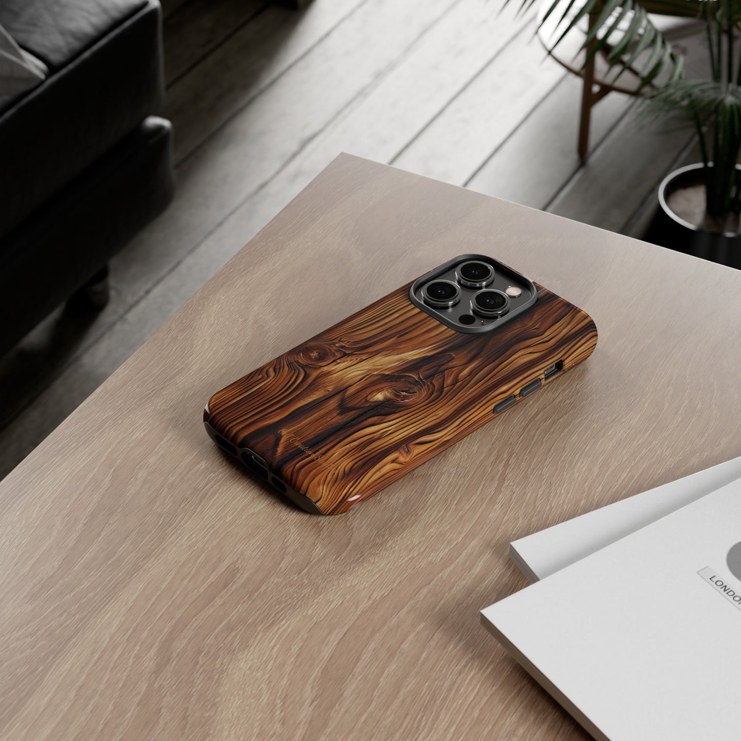 "Wood Grain Elegance" -Tough iPhone Cases