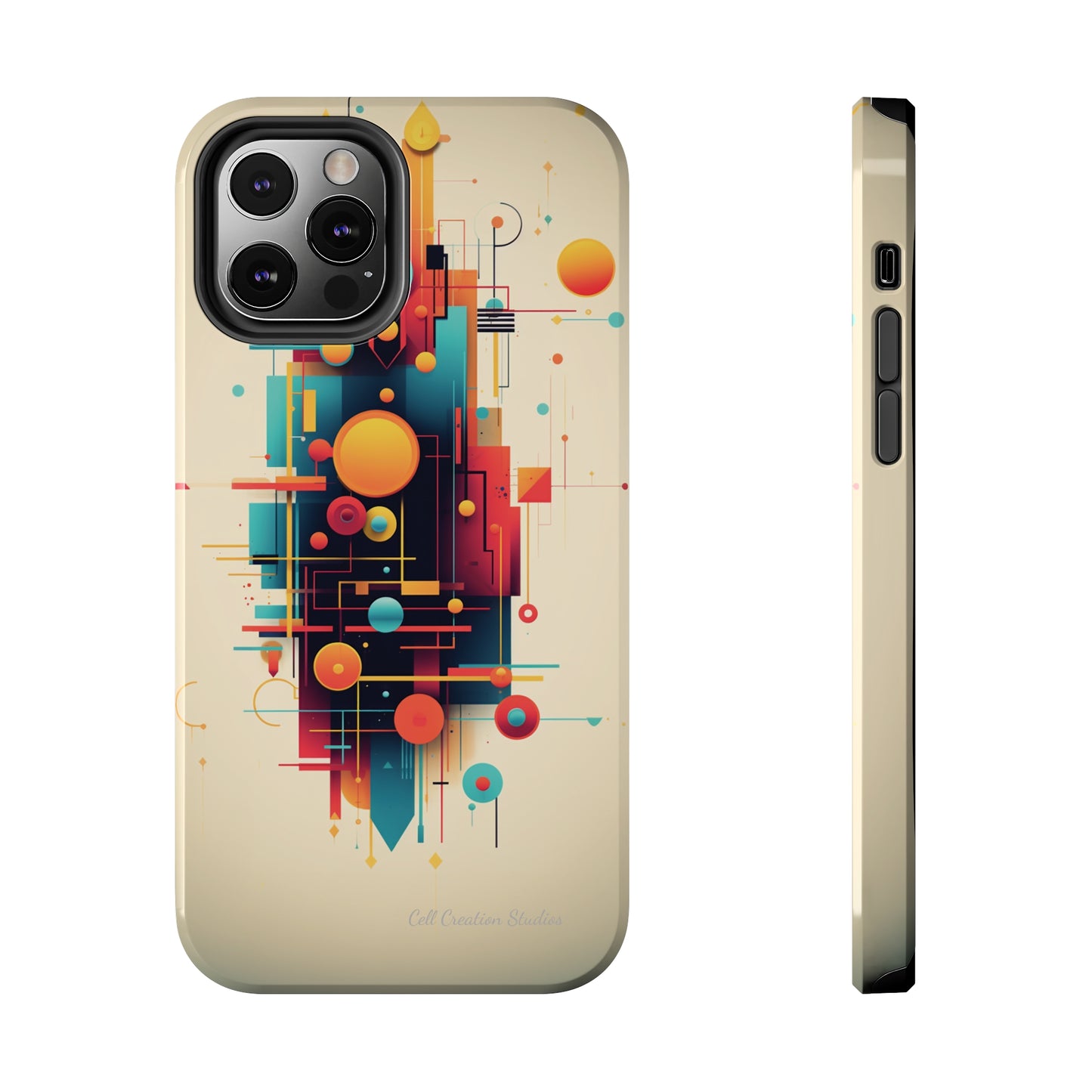 The "Colorful Geometric Pattern" Cell Phone Case- Elevate Your Phone's Look -Tough Phone Cases